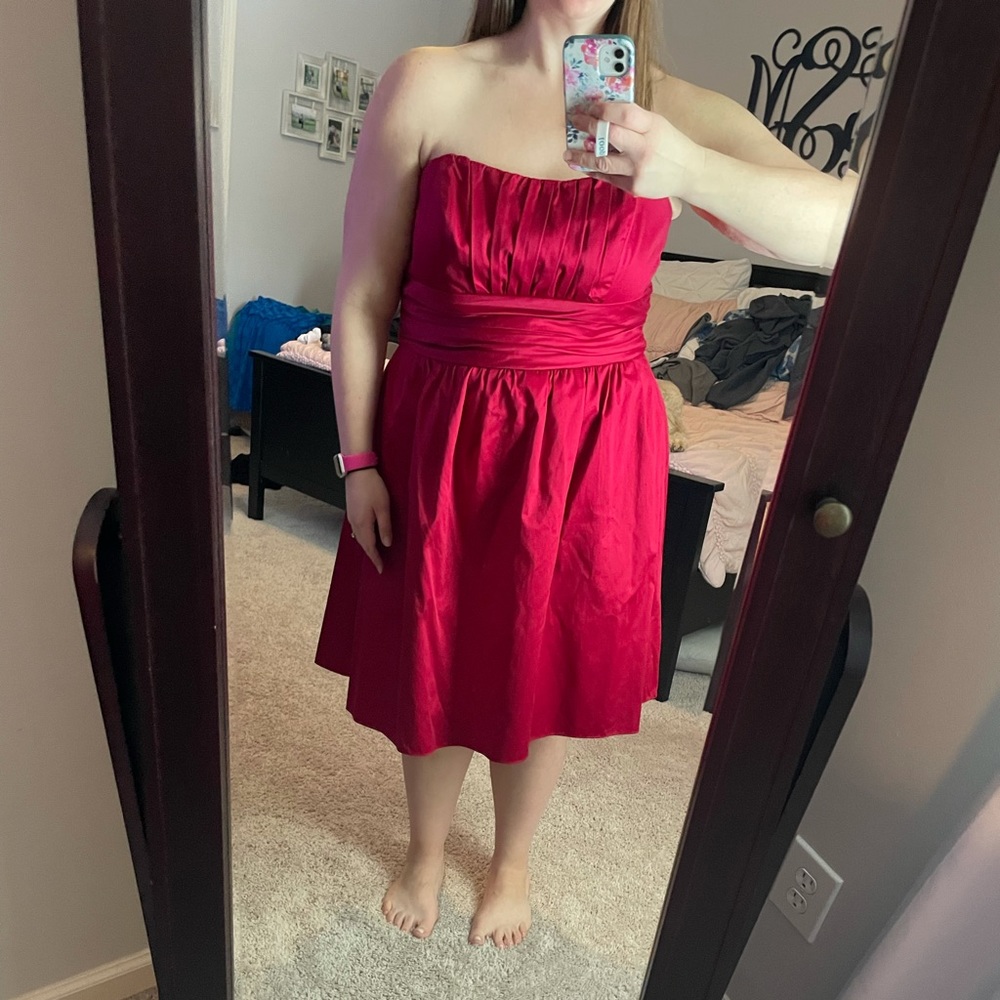 David’s Bridal size 18 strapless bridesmaid dress